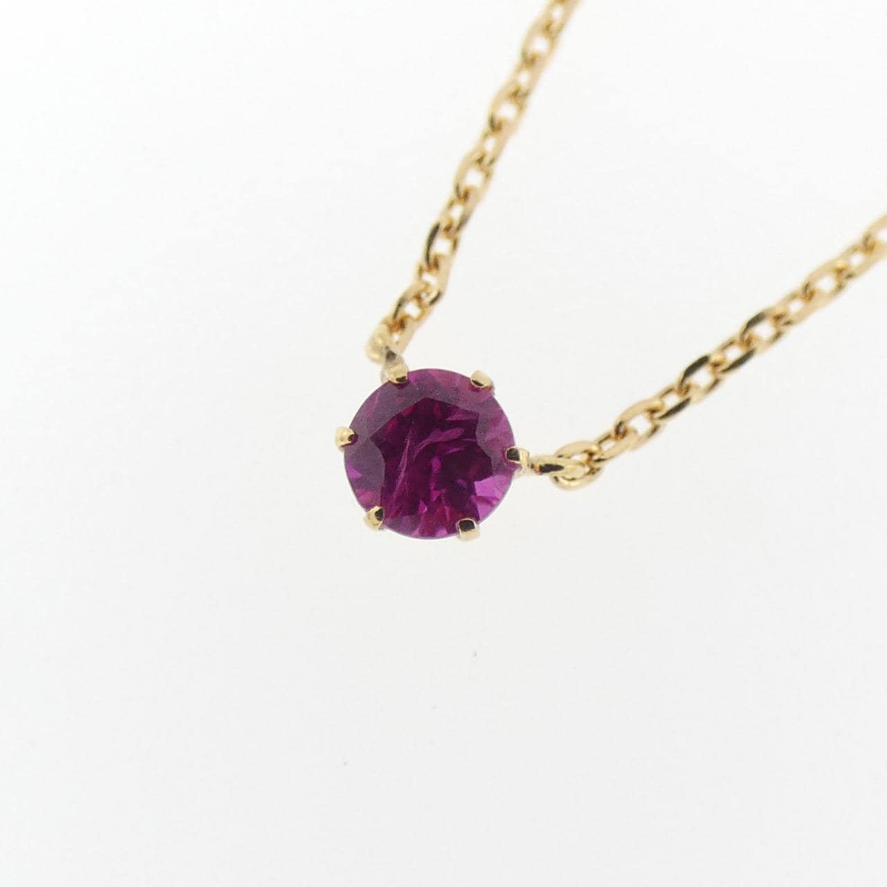 K18YG ルビー ネックレス 0.12CT