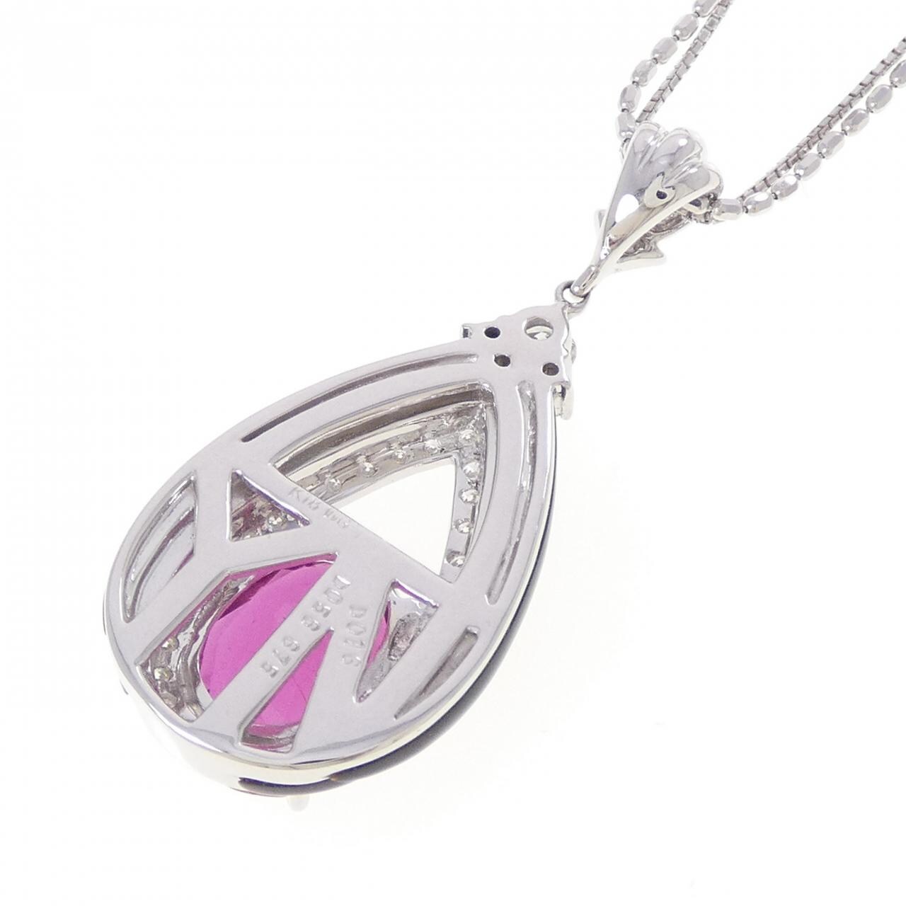 K18WG ルベライトトルマリン ネックレス 6.75CT