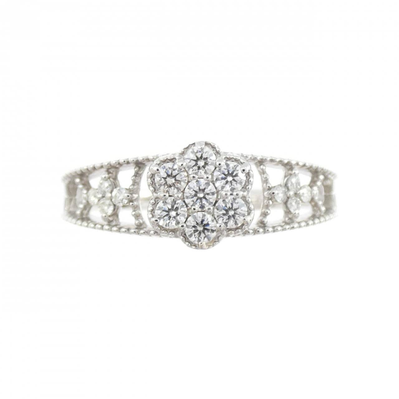 PT950 フラワー ダイヤモンド リング 0.24CT