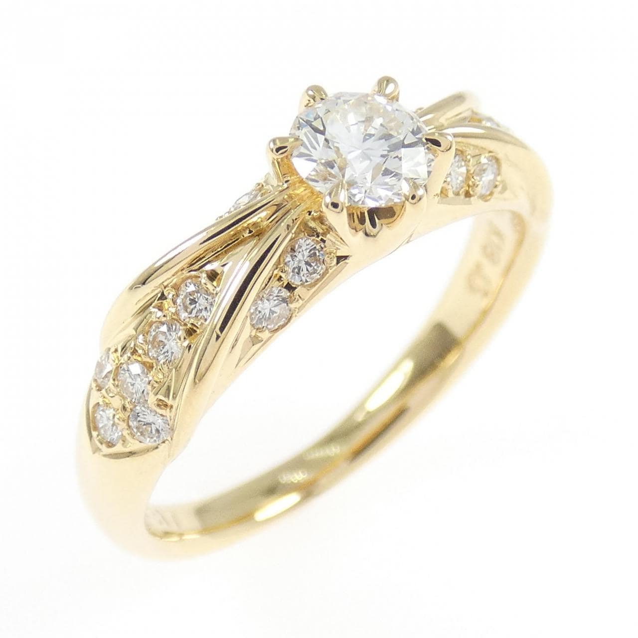 K18YG ダイヤモンド リング 0.317CT F VS2 VG