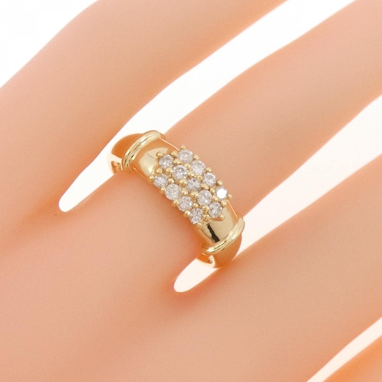 K18YG パヴェ ダイヤモンド リング 0.30CT