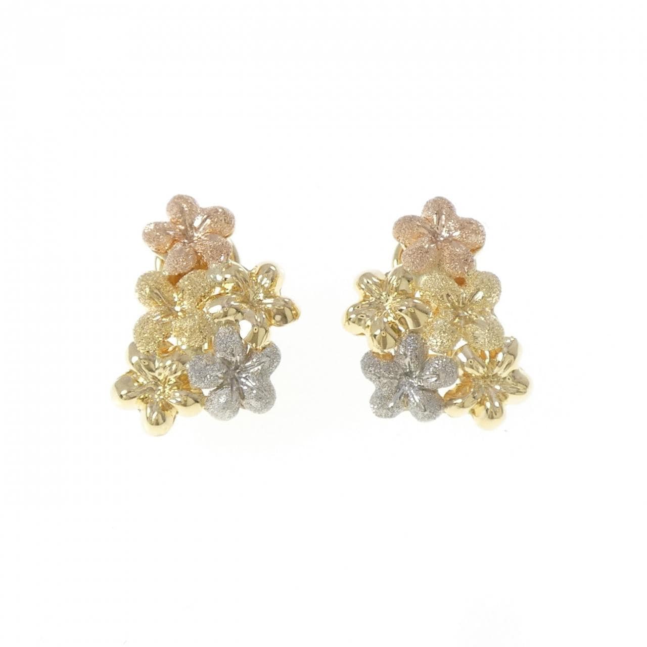 750スリーカラー フラワー ピアス