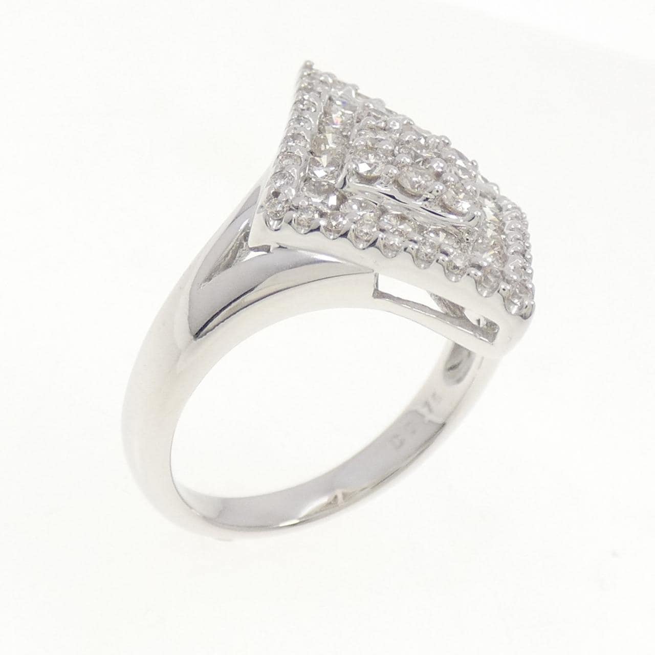 K18WG パヴェ ダイヤモンド リング 0.75CT