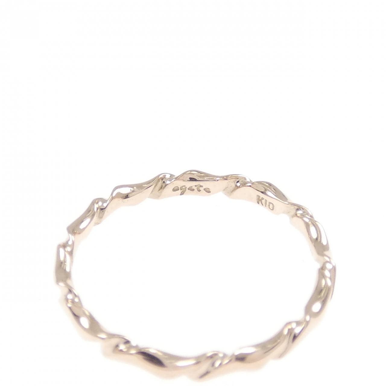 Agete K10PG 小指戒指