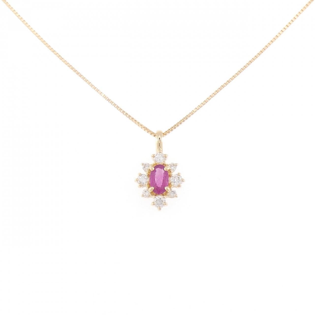 K18YG ルビー ネックレス 0.26CT