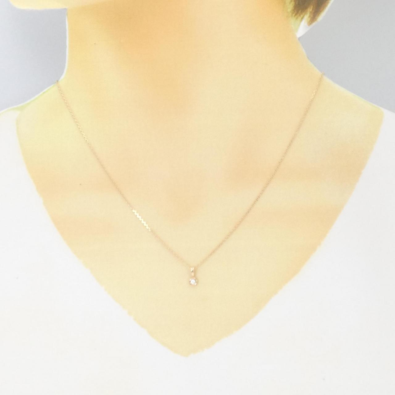 750PG/K18PG Diamond necklace 0.03CT