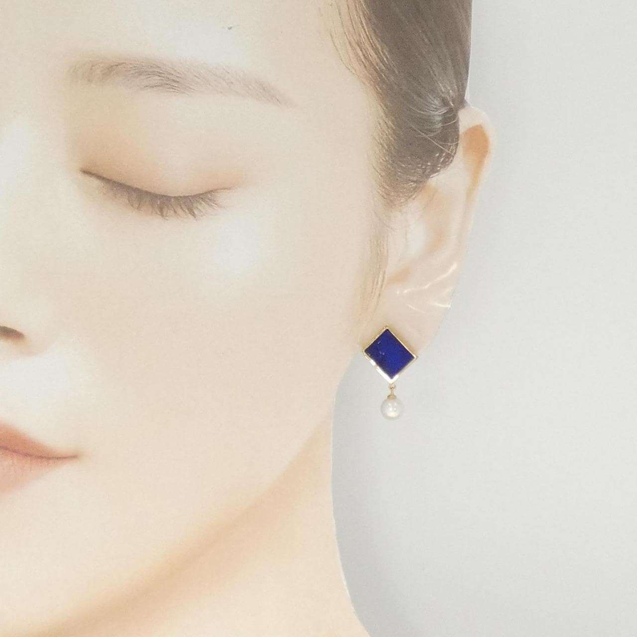 K18YG lapis lazuli earrings