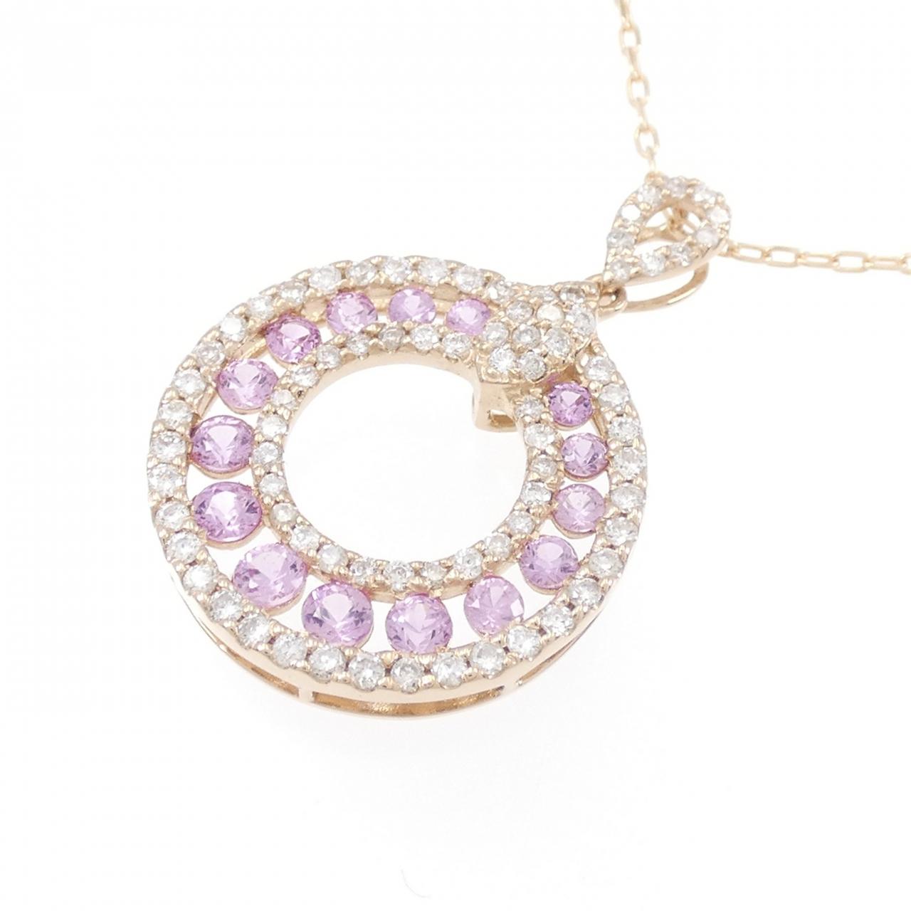 K18PG Sapphire Necklace 0.61CT