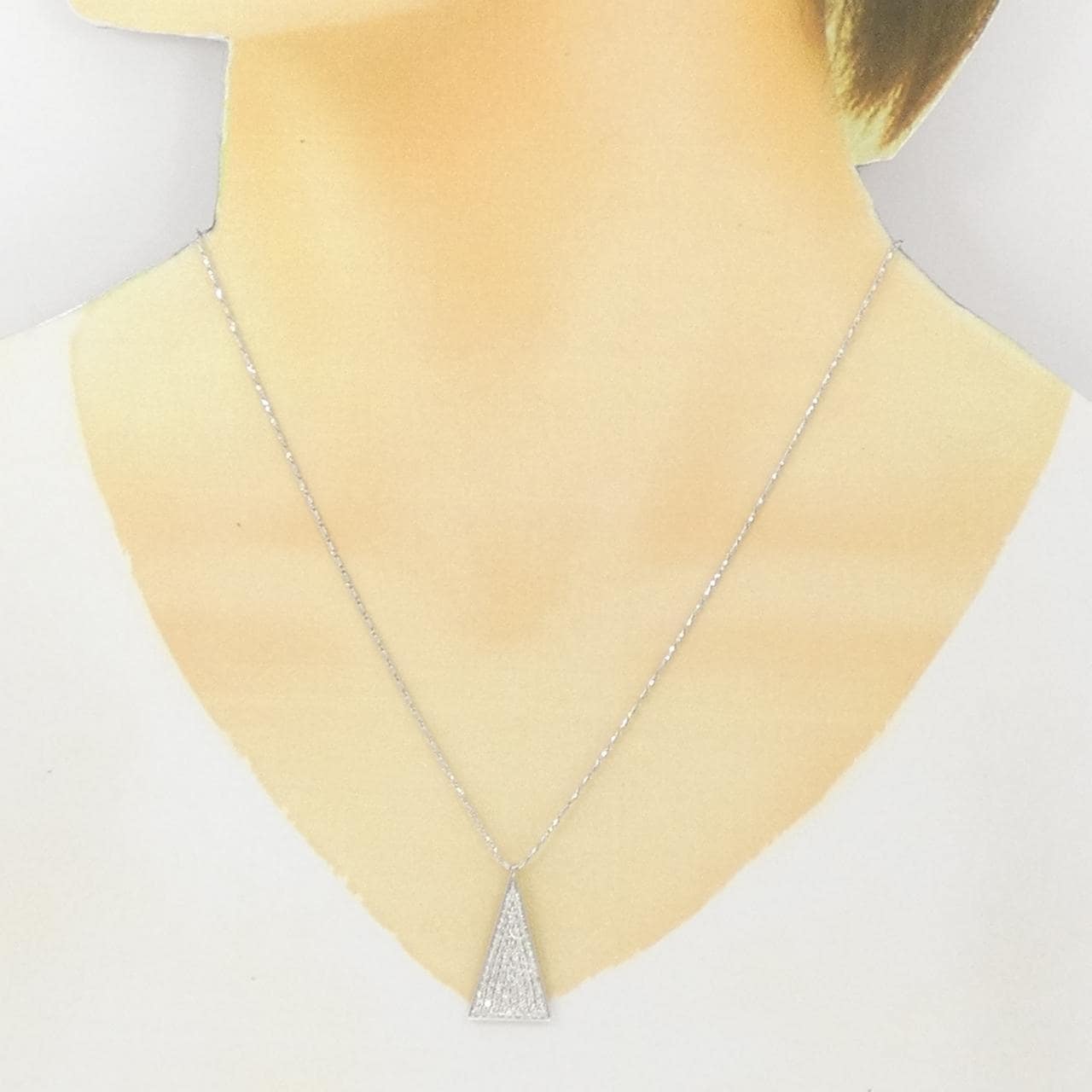K18WG/750WG パヴェ ダイヤモンド ネックレス 0.70CT
