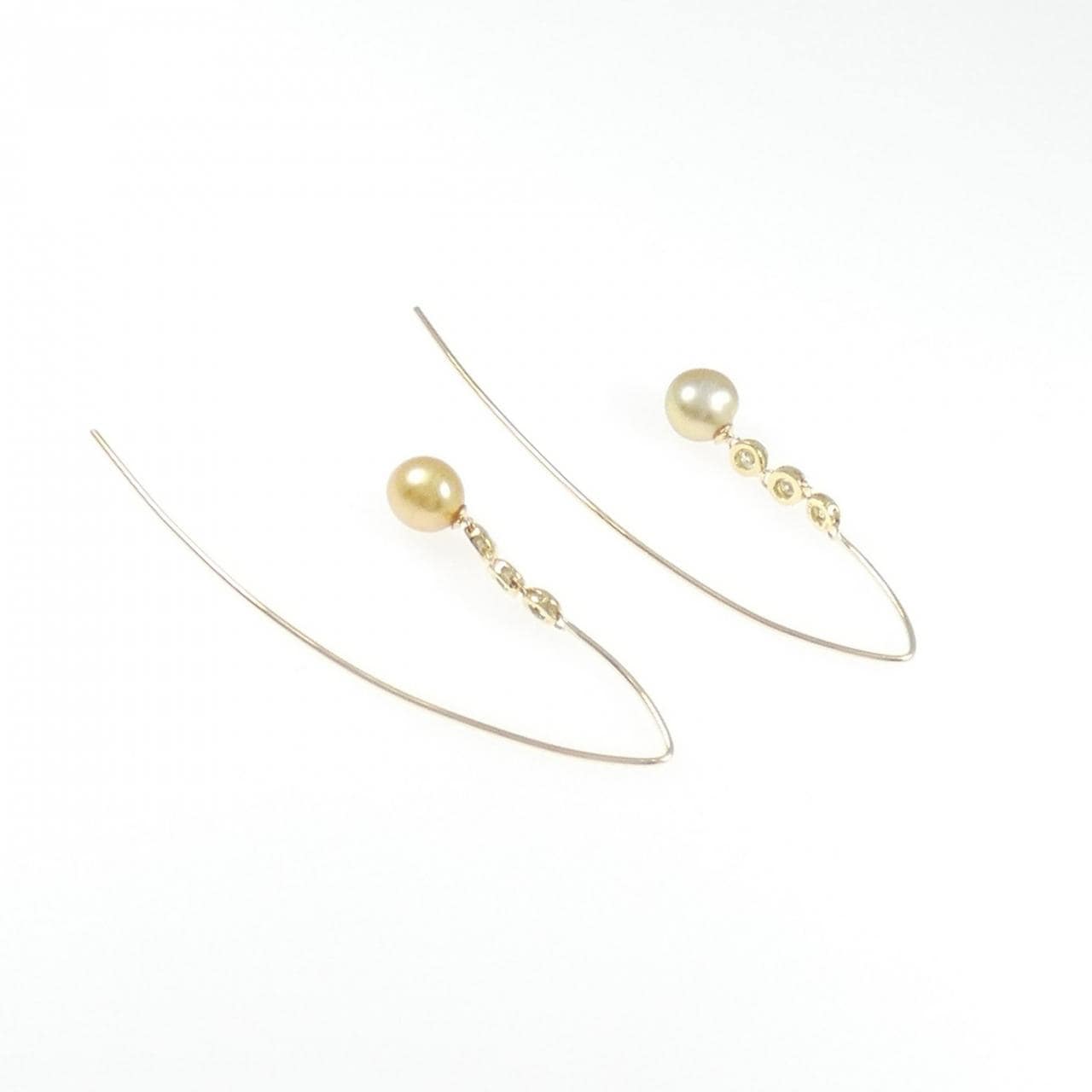 K18YG 白蝶パール ピアス