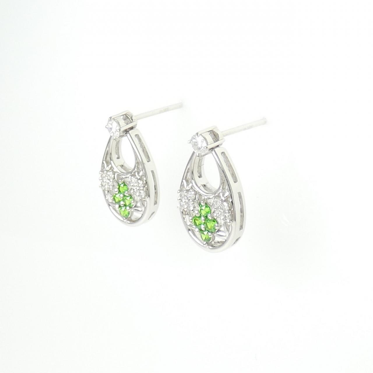 PT900 フラワー デマントイドガーネット ピアス 0.22CT