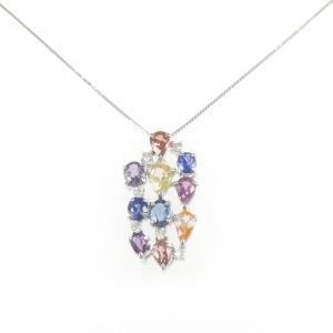 K18WG サファイヤ ネックレス 5.32CT