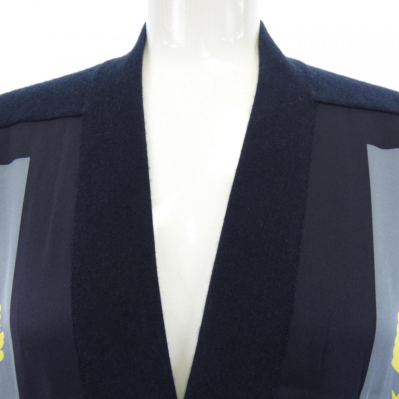 エルメス HERMES POSTE ET CAVALERIE *16-7755 ツイルレーヌ ロングカーディガン