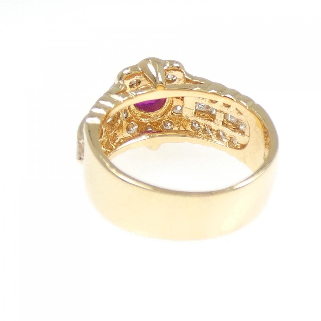 K18YG ルビー リング 0.49CT