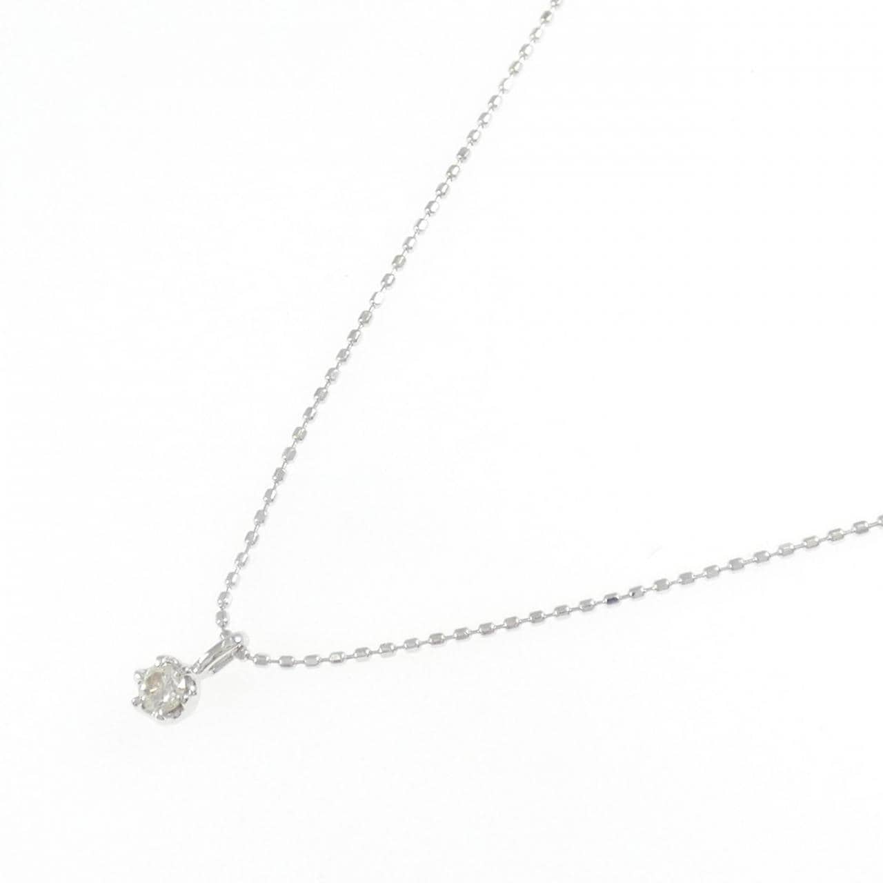 K18WG ソリティア ダイヤモンド ネックレス 0.07CT