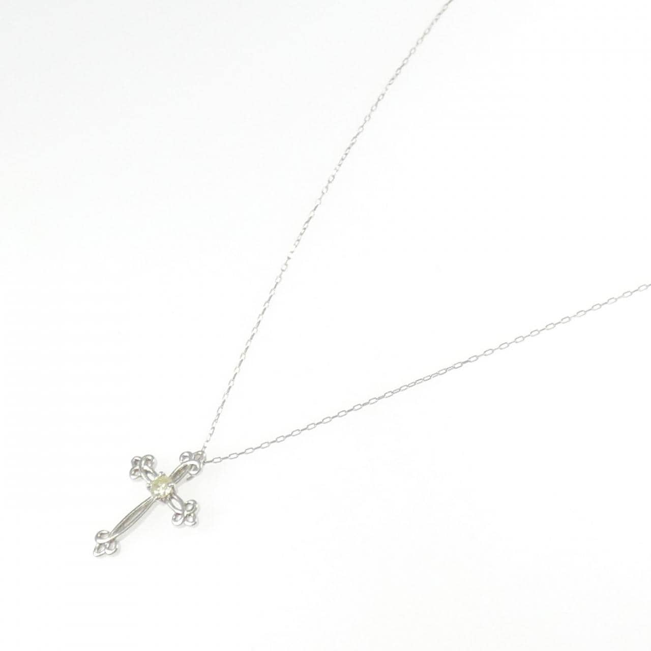 PT950/PT850 クロス ダイヤモンド ネックレス 0.10CT
