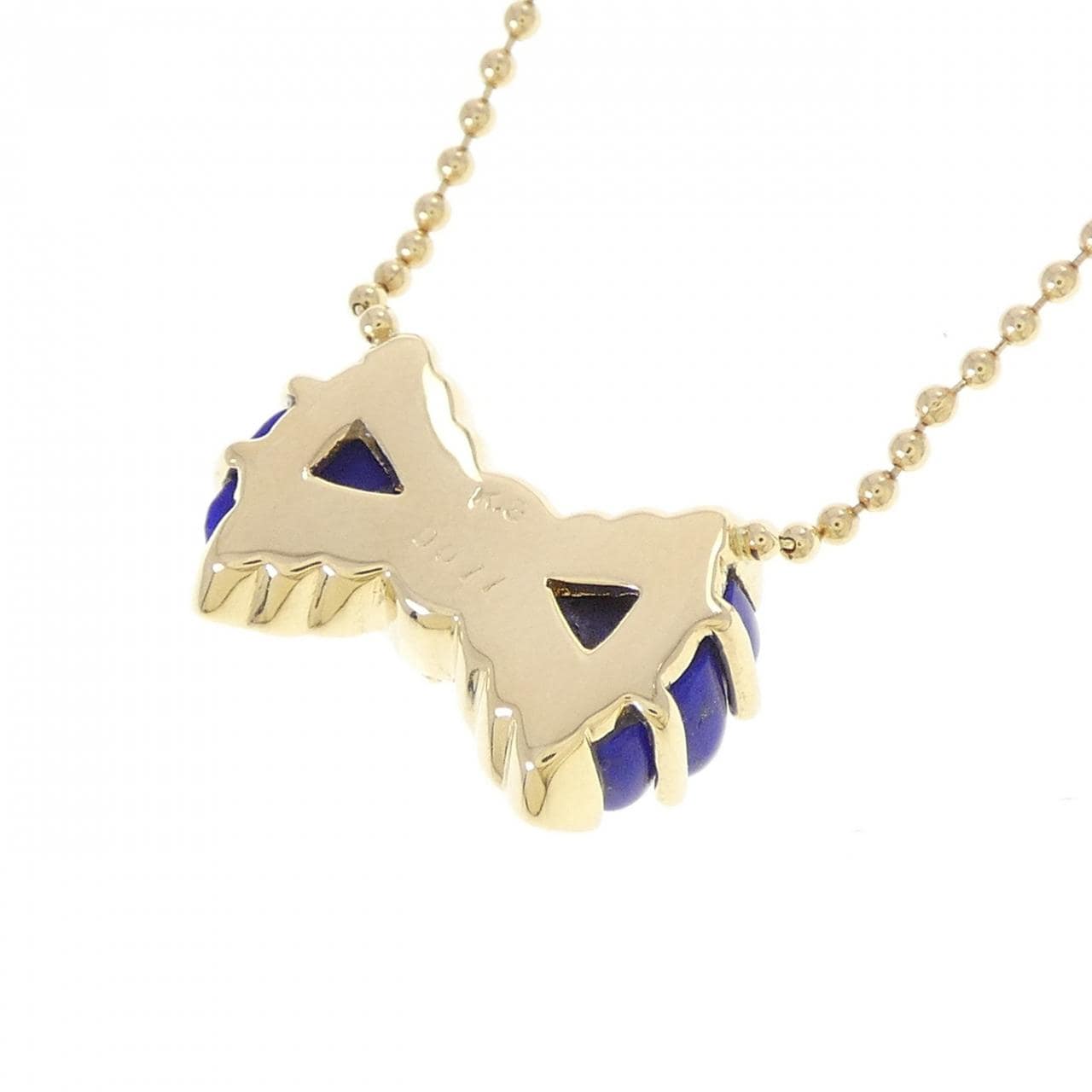 K18YG リボン ラピスラズリ ネックレス