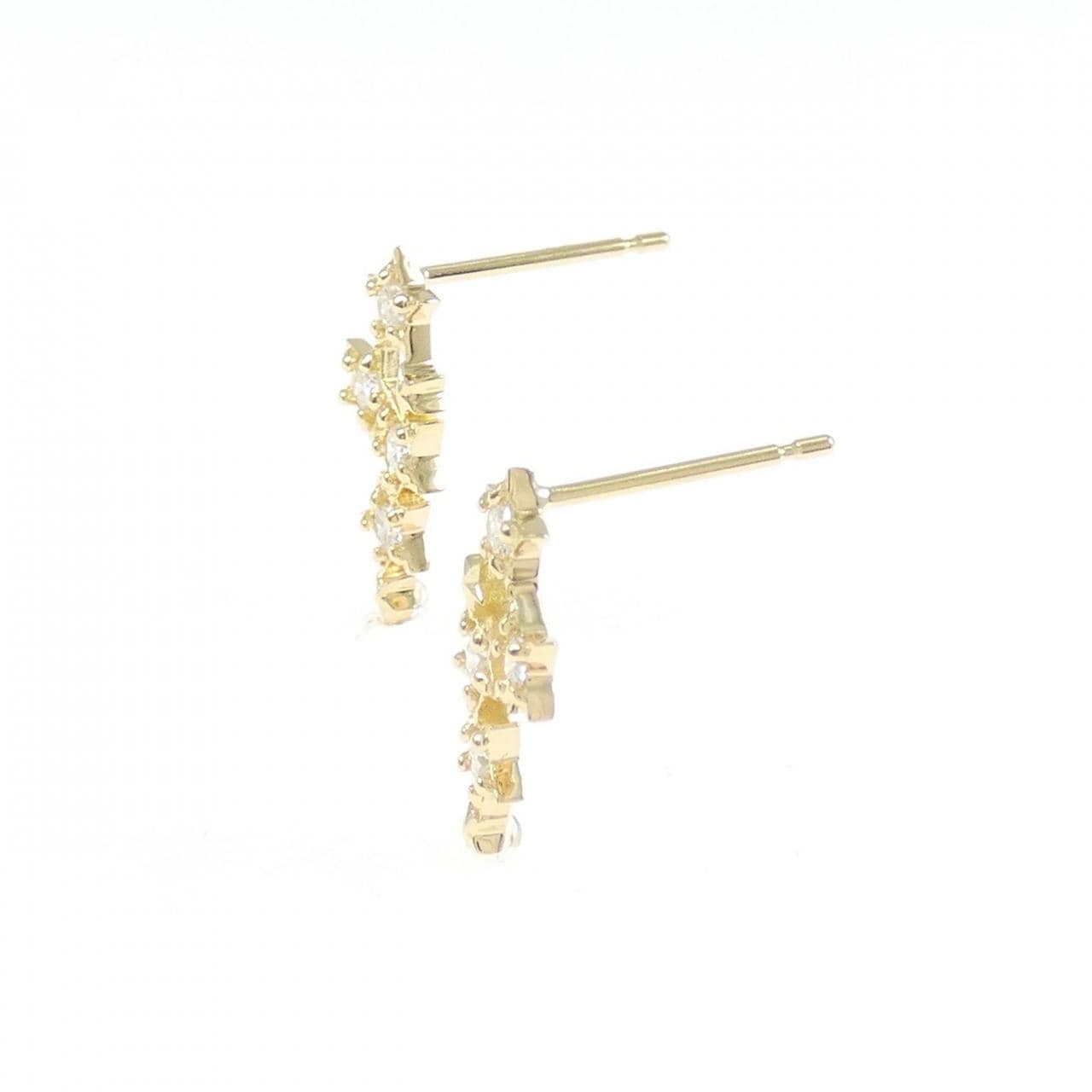 [Remake] K18YG Star Diamond Earrings 0.20CT
