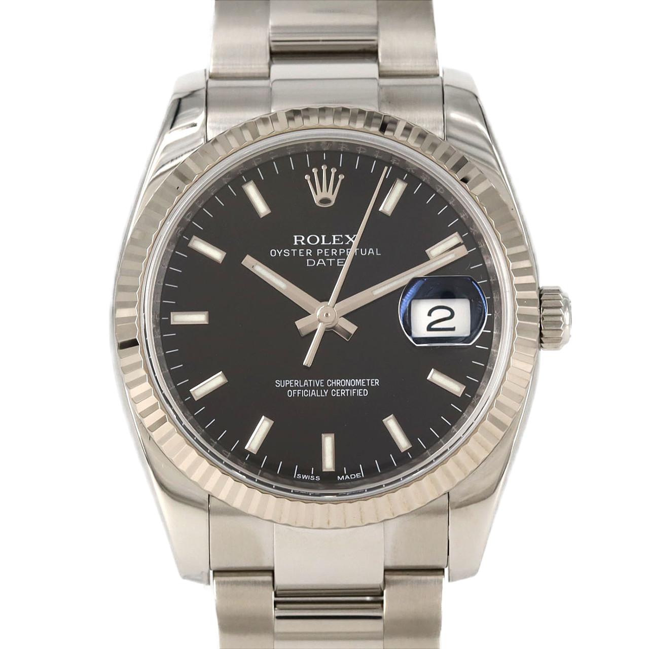 ロレックス オイスターパーペチュアルデイト 115234 SSxWG 自動巻 ランダム番