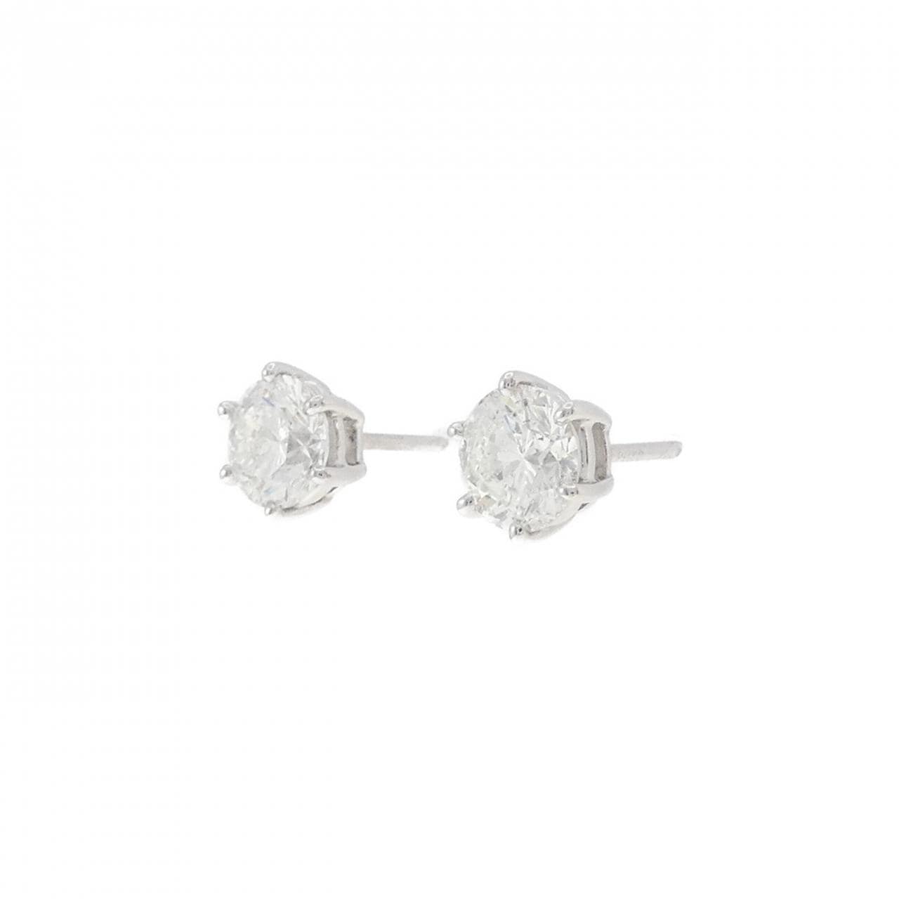 PT900 ソリティア ダイヤモンド ピアス 2.11CT