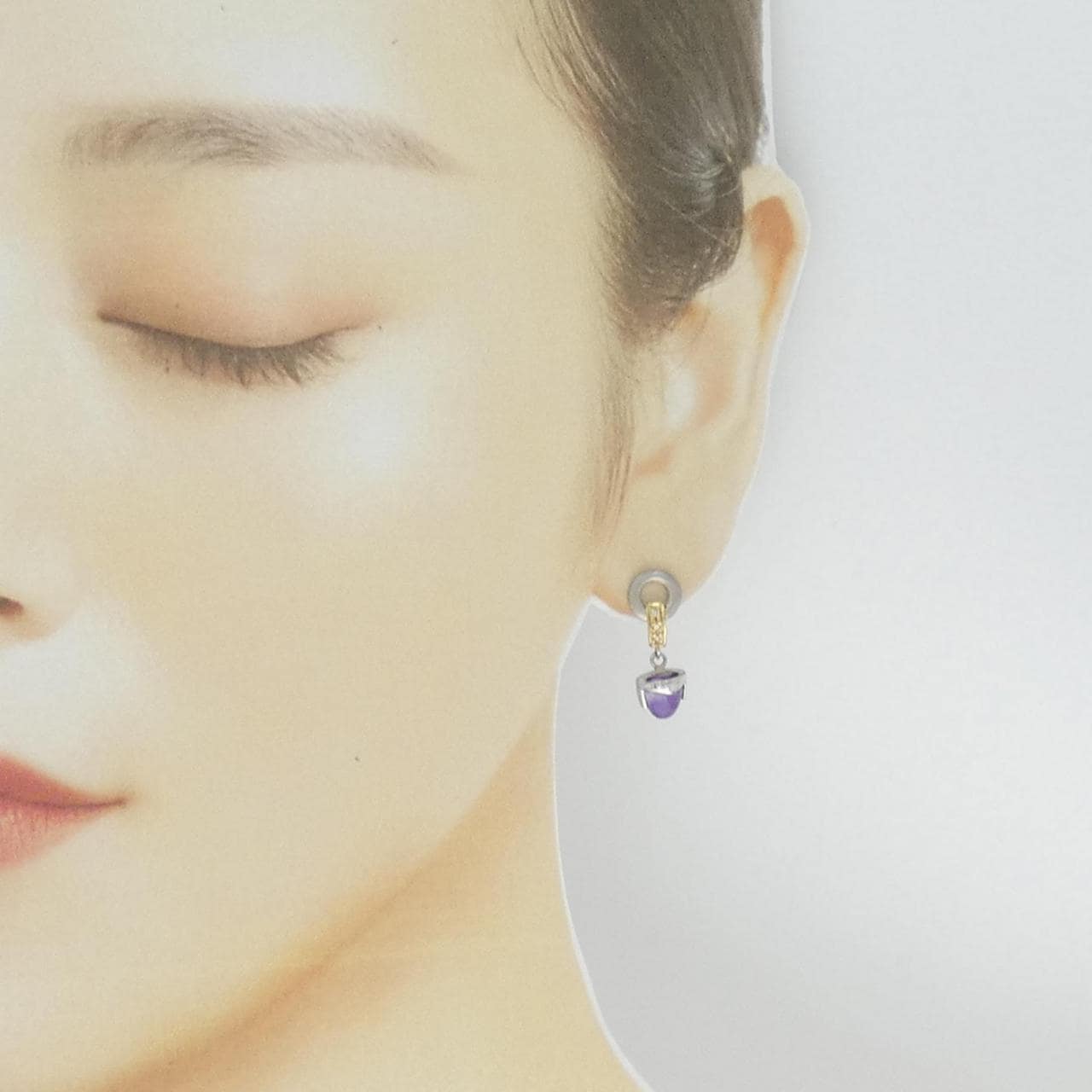 PT/K18YG amethyst earrings