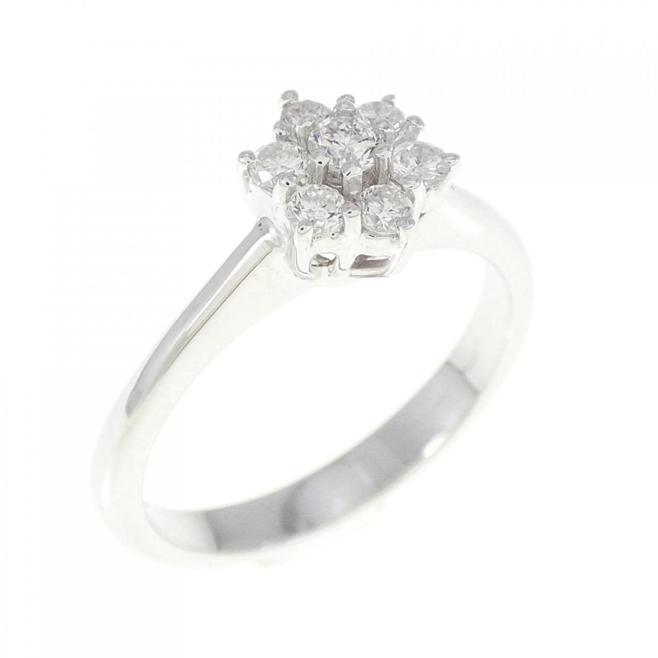 750WG花朵钻石戒指