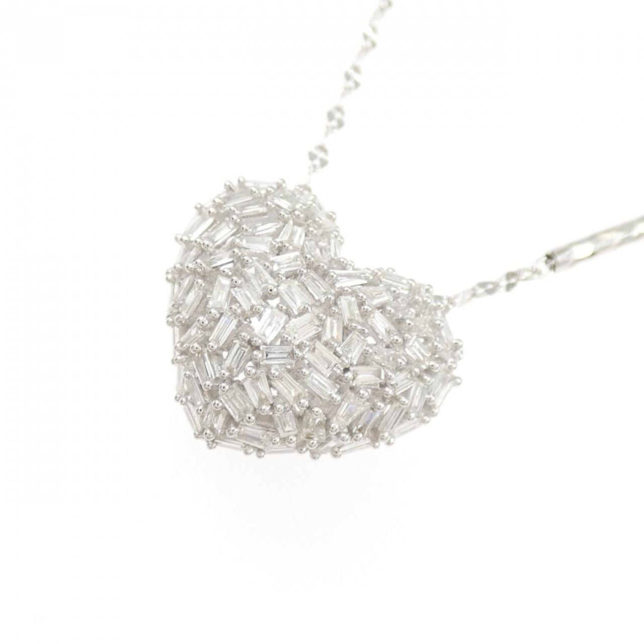K18WG ハート ダイヤモンド ネックレス 0.40CT