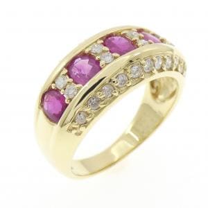 K18YG ルビー リング 0.962CT
