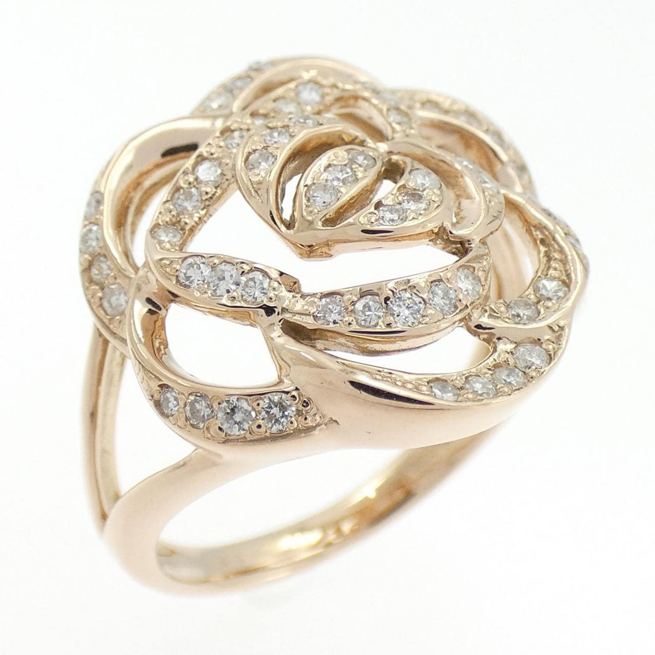 K18PG ローズ ダイヤモンド リング 0.30CT