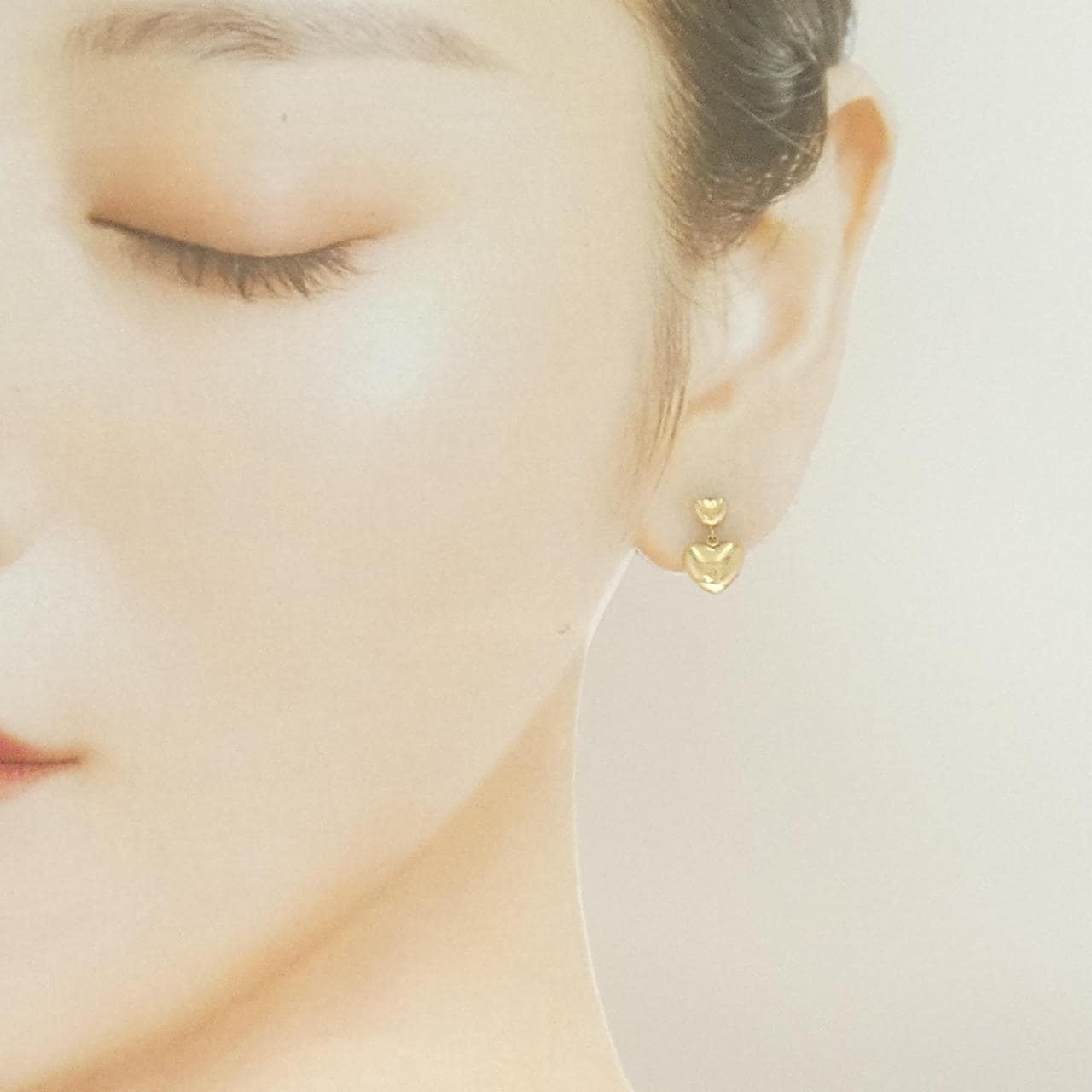 K18YG ハート ピアス