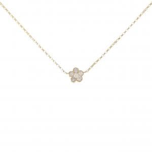 K18YG フラワー ダイヤモンド ネックレス 0.10CT