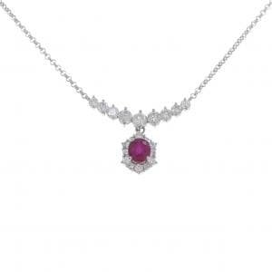 PT850 ルビー ネックレス 1.30CT