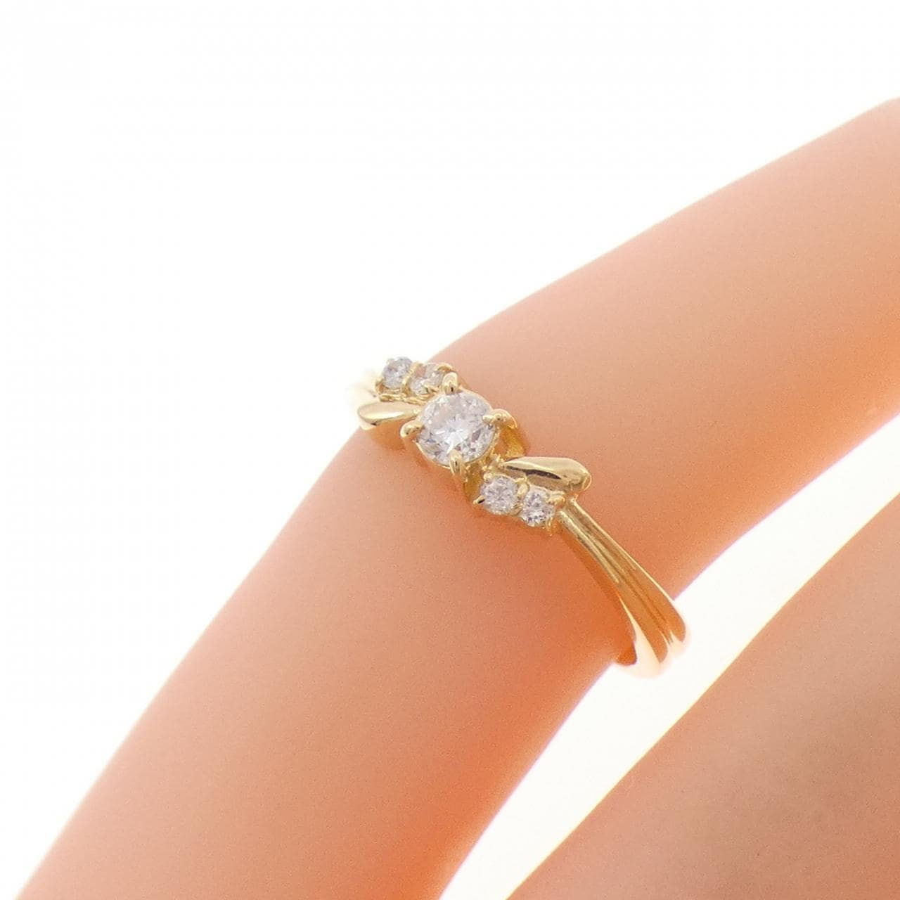 K18YG ダイヤモンド ピンキー リング 0.13CT