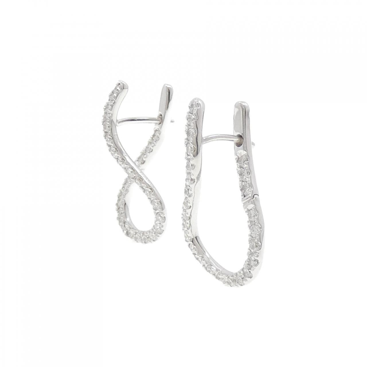 K18WG ダイヤモンド ピアス 0.70CT