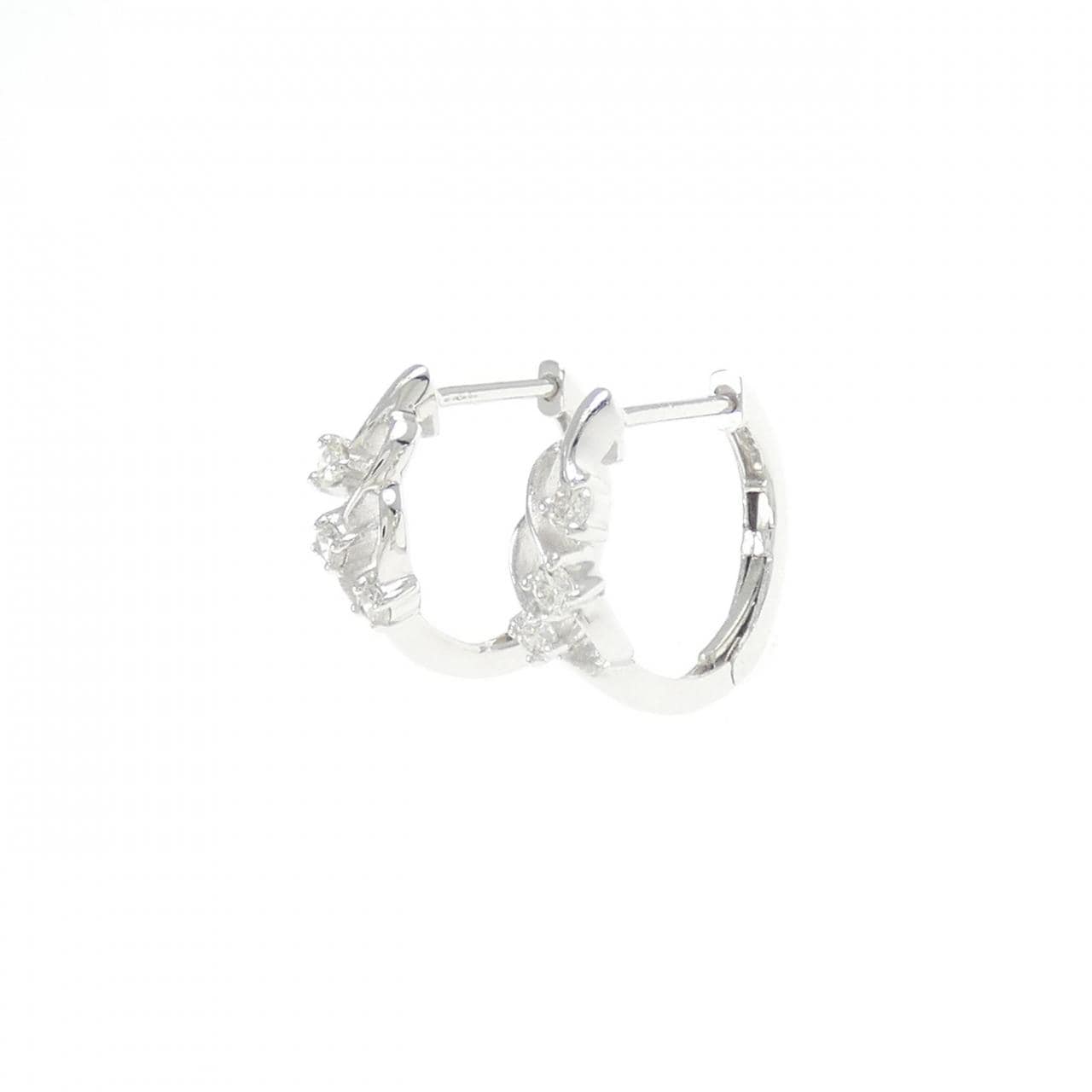 K18WG ダイヤモンド ピアス 0.12CT