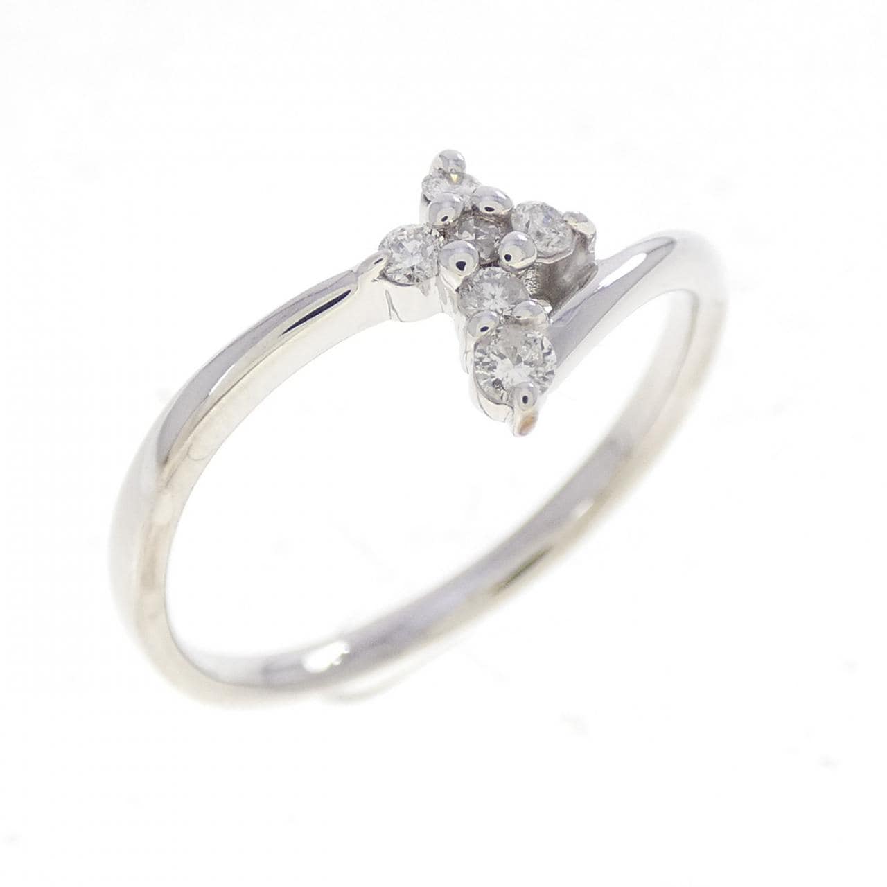 K18WG クロス ダイヤモンド リング 0.10CT