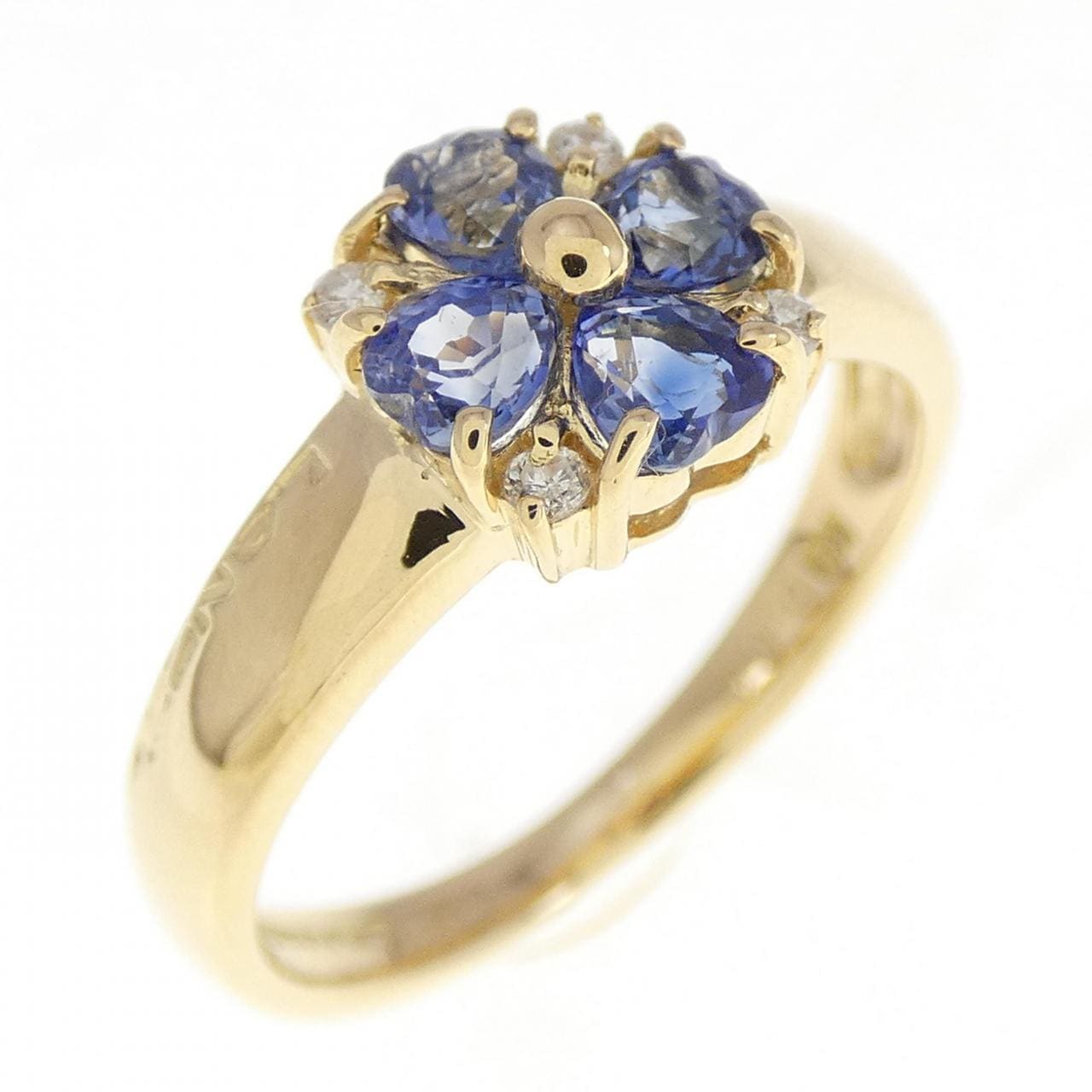 K18YG Heart x Flower Sapphire Ring 0.56CT