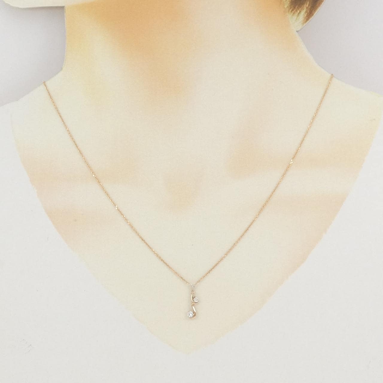K18PG ダイヤモンド ネックレス 0.10CT