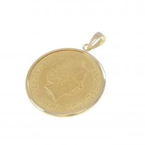 K18YG (frame) coin pendant