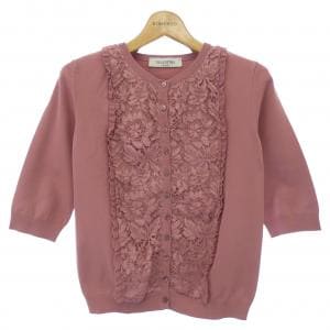 VALENTINO - 極美品☆VALENTINO ヴァレンティノ QB2KA01443K レース切替 7分袖 ニット カーディガン ブラック M イタリア製 正規品 レディース VALENTINO - 極美品☆VALENTINO ヴァレンティノ QB2KA01443K