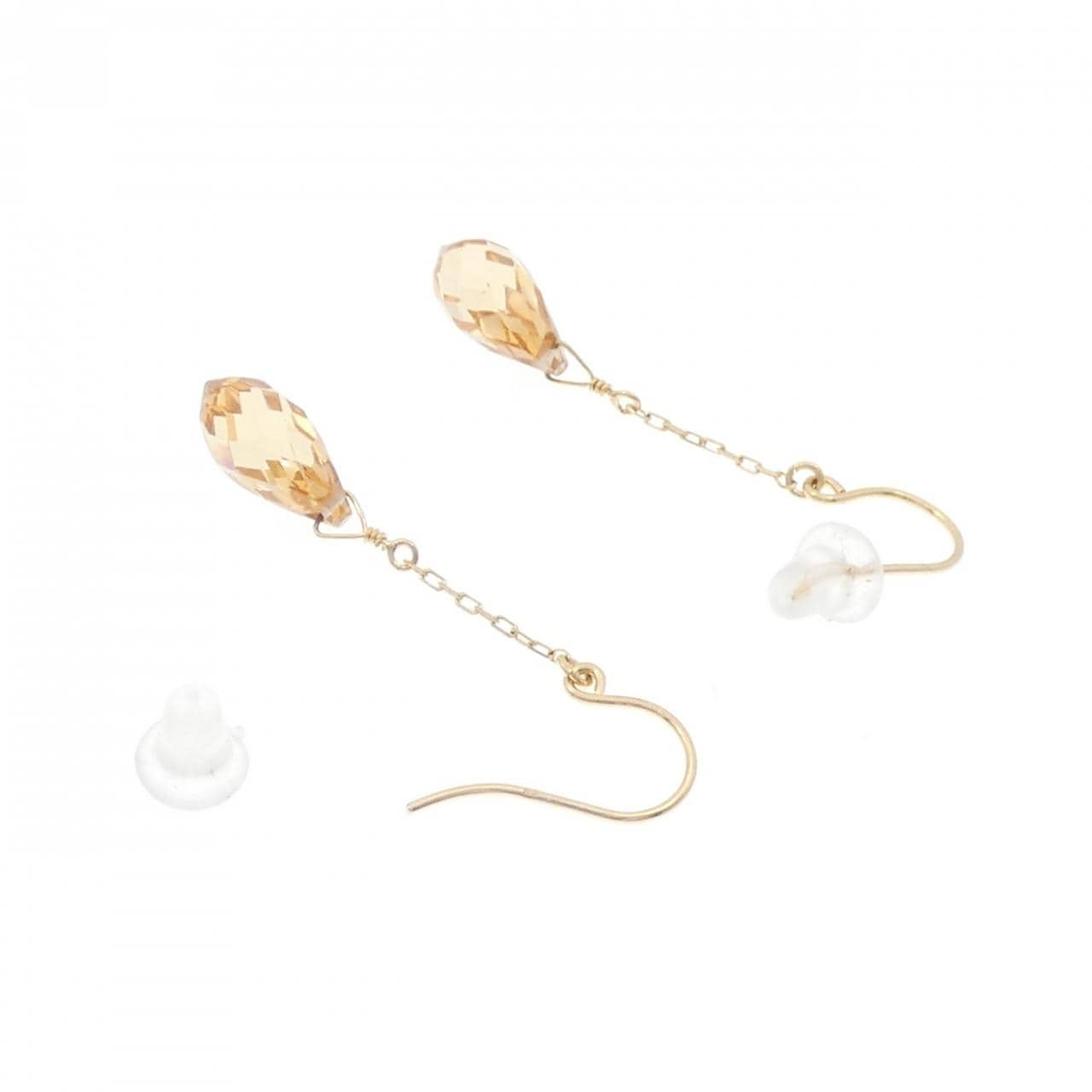 [BRAND NEW] K18YG Cubic Zirconia Earrings