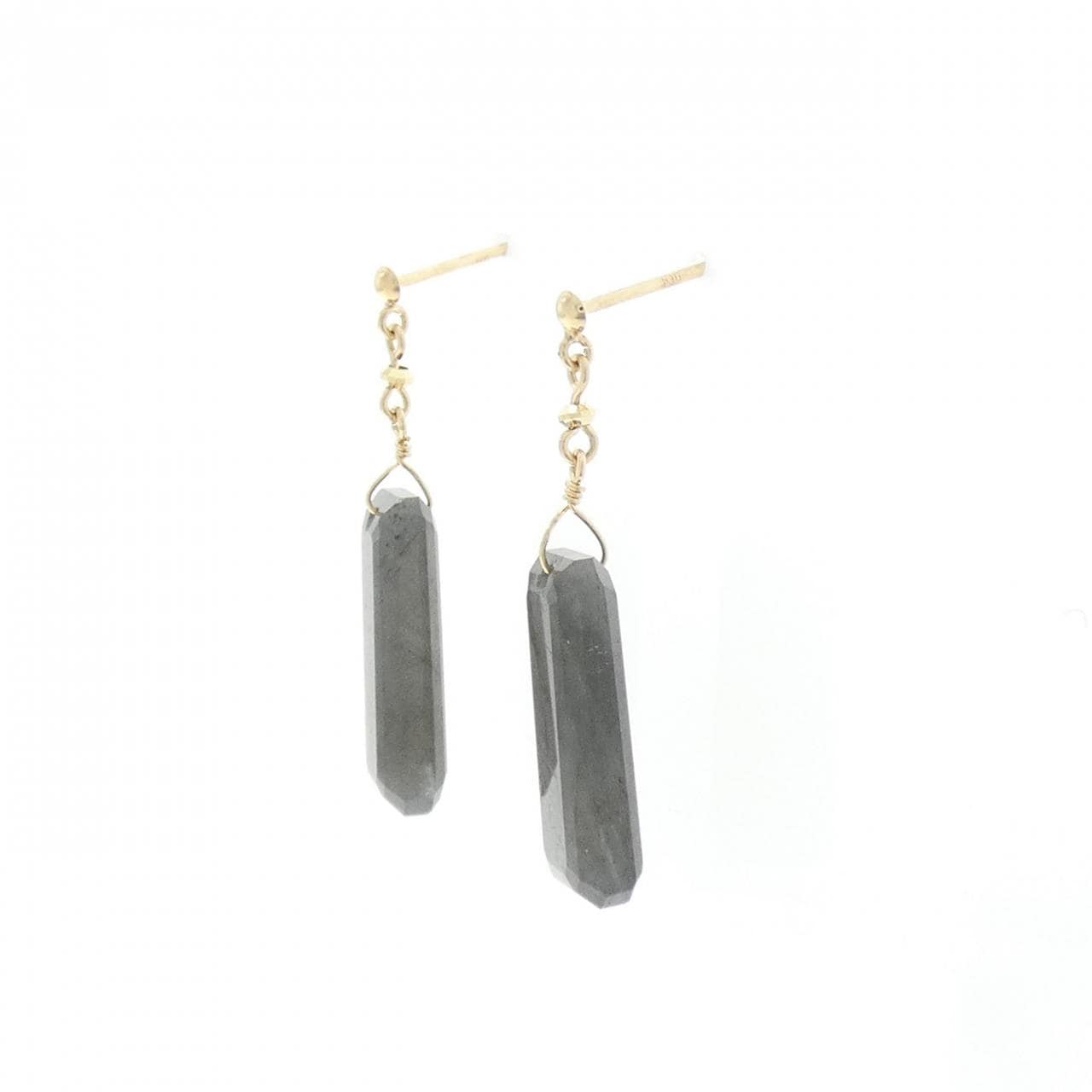 【新品】K10YG ラブラドライト ピアス