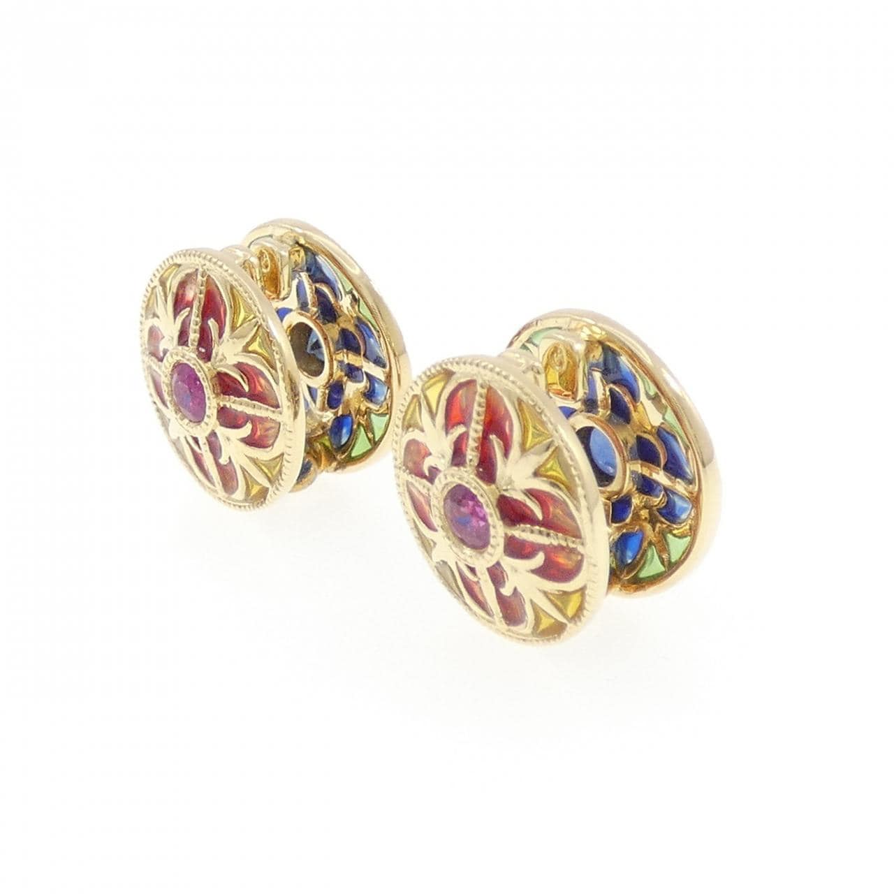 K18YG カラーストーン イヤリング