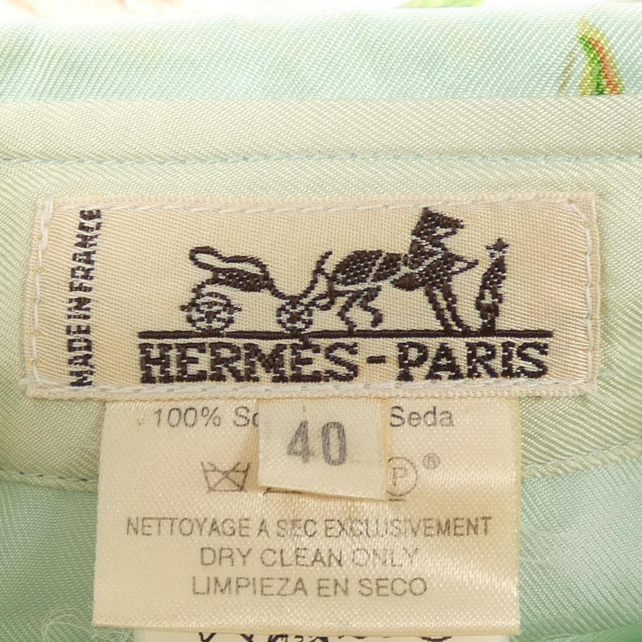 【ヴィンテージ】エルメス HERMES LA ROSEE ツイルレーヌ. シャツ