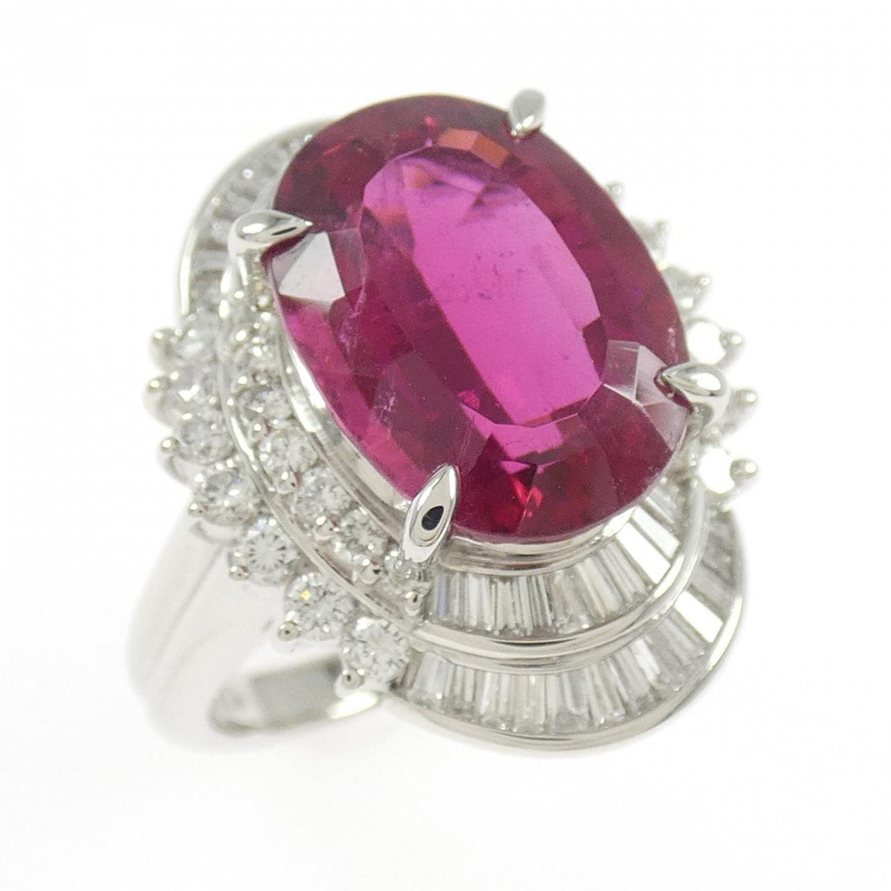 PT900 Rubellite Tourmaline Ring 5.912CT