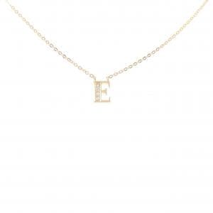 K18YG イニシャルE ダイヤモンド ネックレス 0.01CT