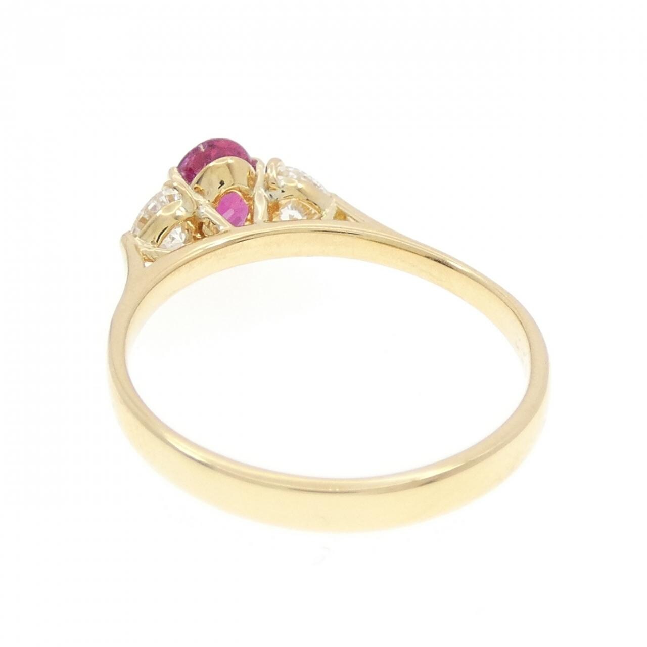 K18YG ハート ルビー リング 0.64CT