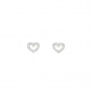 K18WG heart Diamond earrings 0.14CT