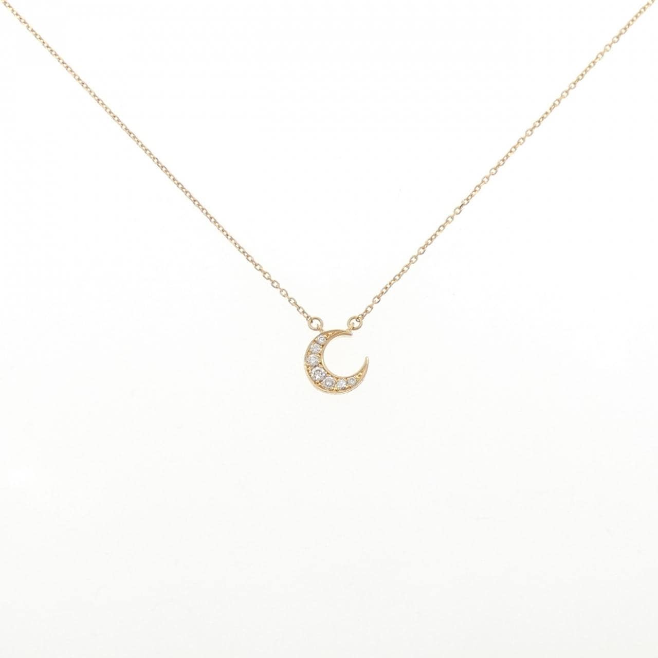K18YG ムーン ダイヤモンド ネックレス 0.10CT