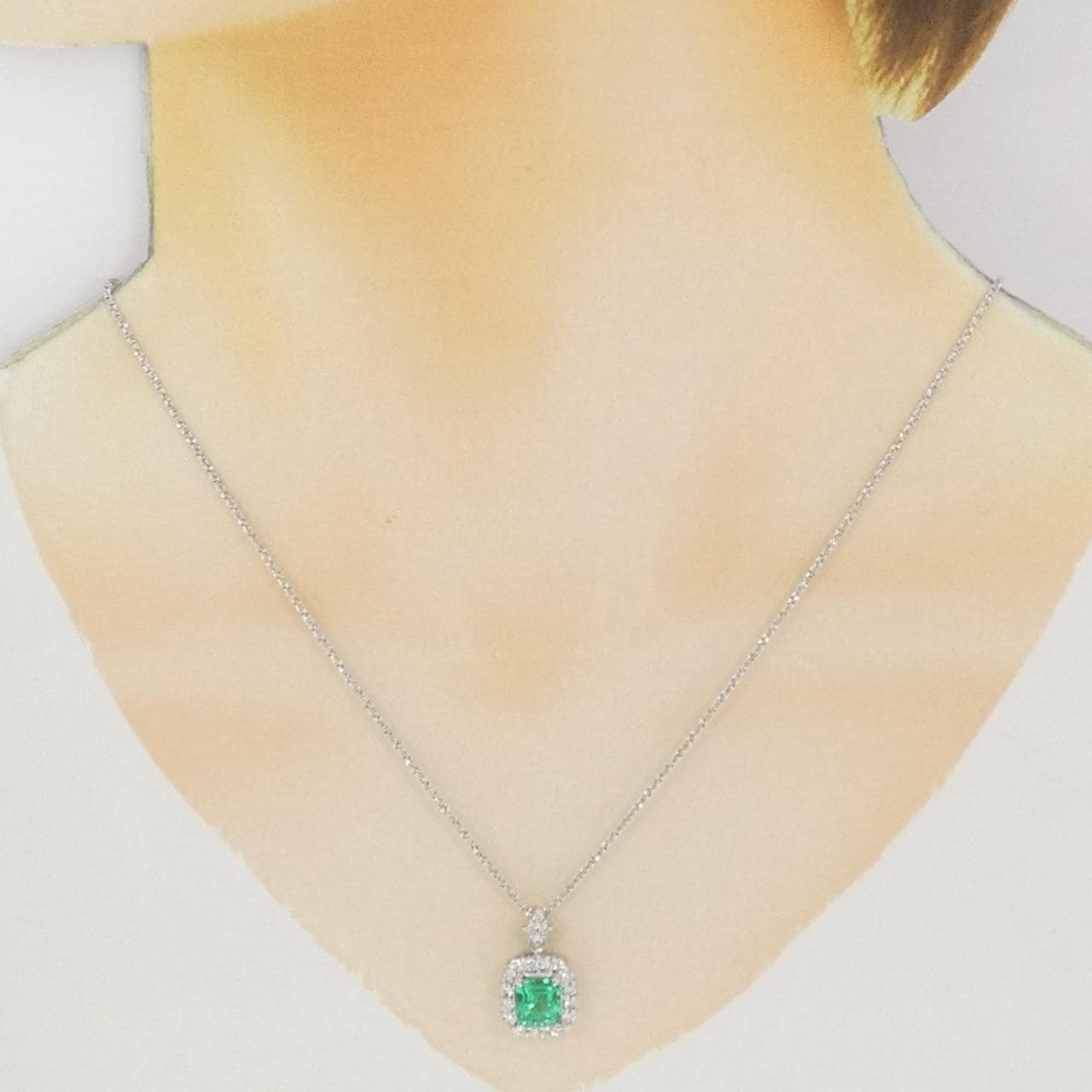 K18WG エメラルド ネックレス 1.76CT